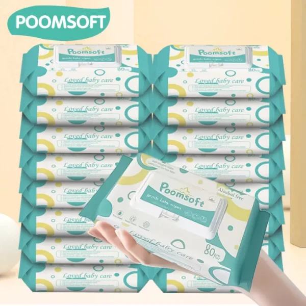 【จัดส่งตลอด 24 ชม】Poomsoft ทิชชู่เปียก Baby Wipes 80แผ่น กระดาษทิชชู่เปียก ผ้าเปียก ทิชชู่เปียก กระดาษทิชชู่เปียก